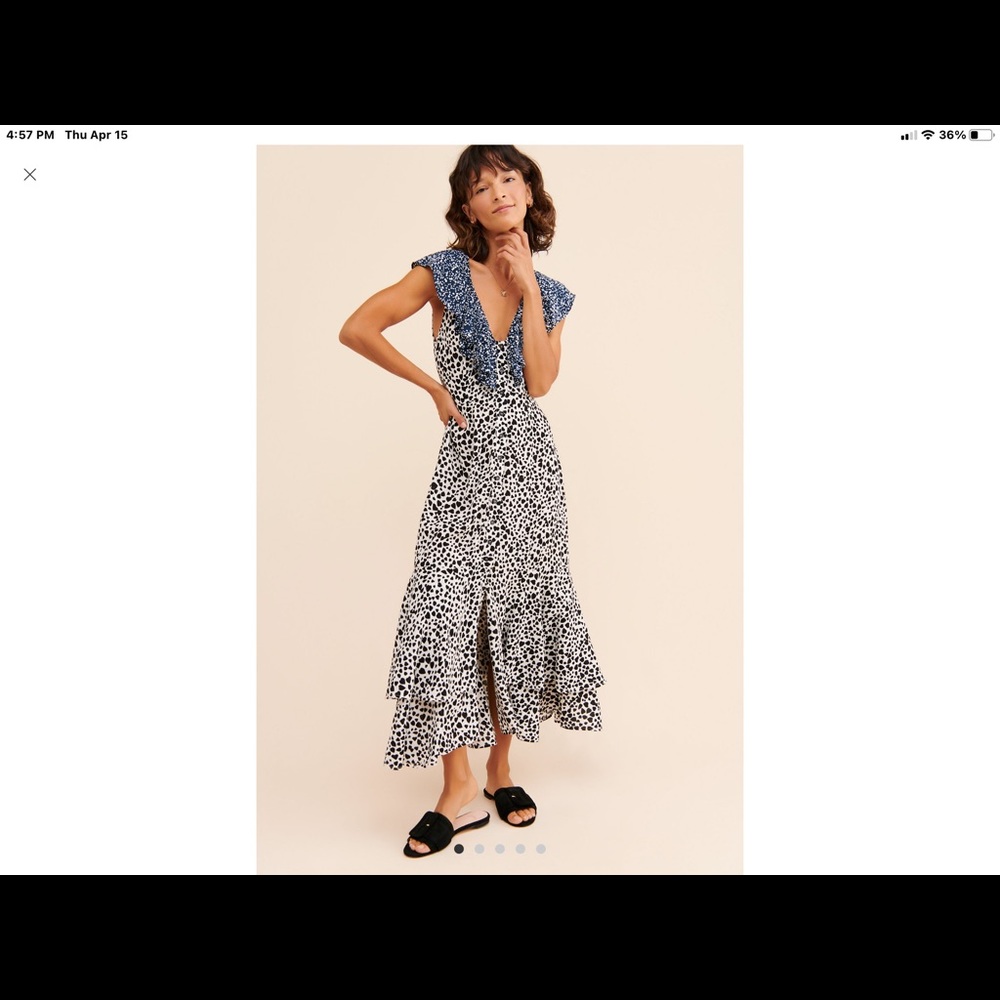 Free People Sleeves MIDI Dress Flare Bottom Sz L